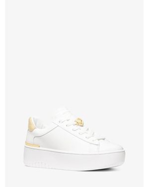 Michael Kors Dottie Leather Platform Sneaker - White