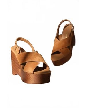 Matisse Fox Wood Bottom Platform Wedges - Brown