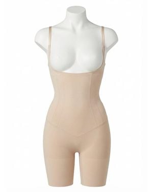 Spanx Oncore Open-Bust Mid-Thigh Bodysuit - White