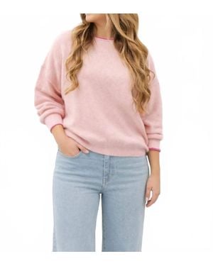 By Together Eliora Contrast Trim Pullover Sweater - Red