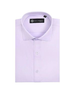Paul Andrew Classic Dress Shirt Double Cuff Cutaway Collar Formal Business Office Weddings - Purple