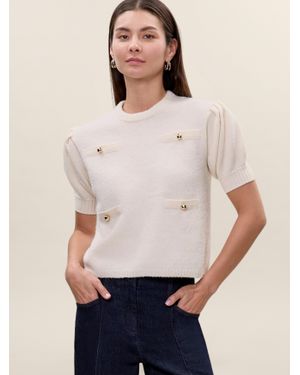 Rebecca Taylor Boucle Texture Sweater - Natural