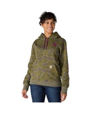 Carhartt Hoodie Dusty Vintage Camo Relaxed Fit Long Sleeve Posh135 - Green