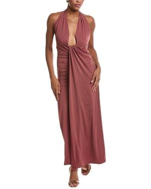 Bardot Ines Halter Maxi Dress - Red