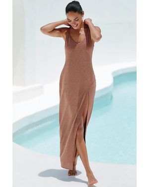Luli Fama Side-Slit Midi Dress - Blue