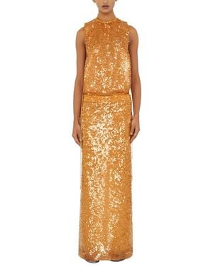 Adele Berto Embellished Maxi Dress - Metallic
