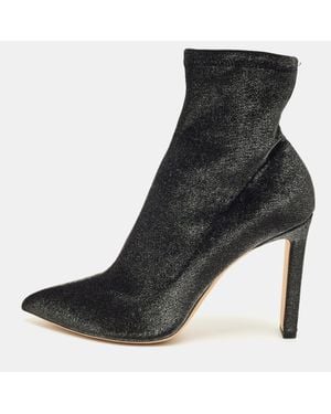 Jimmy Choo Lurex Fabric Ankle Length Boots - Black