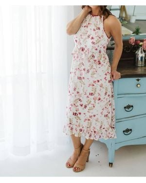 Kensie Keepsake Floral Dress - White