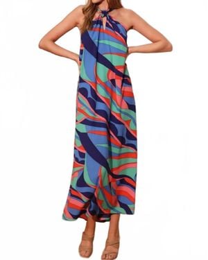 Tyche Cut Out Halter Maxi Dress - Blue