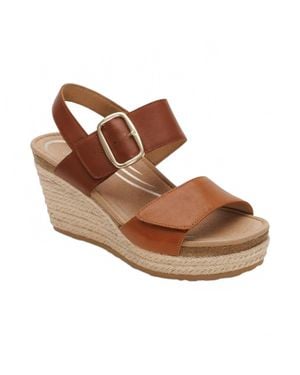 Aetrex Ashley Arch Support Wedge Sandal - Brown