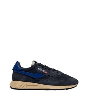 Autry Suede Leather Accent Low-Top Sneakers - Blue
