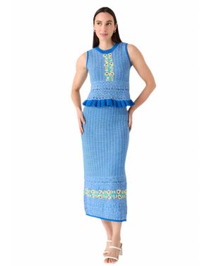 Alivia Emery Midi Skirt - Blue