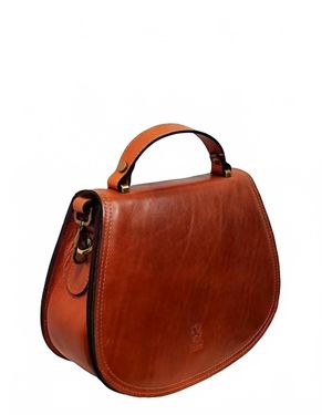 Charlie Leather Sienna Medium Halfmoon Crossbody Bag - Brown