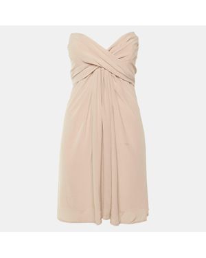 Zimmermann Peach Silk Strapless Mini Dress - Natural