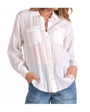 Elan Val Long Sleeve Blouse - White