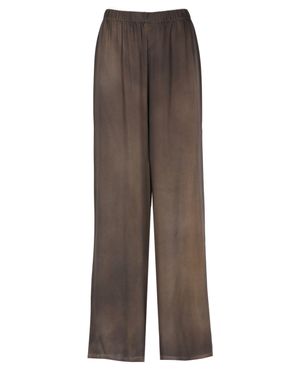 Avant Toi Wide-Cut Silk Pants With Elastic Waistband - Brown