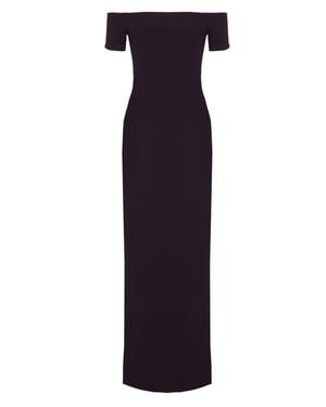 Solace London Nile Maxi Dress With Off-Shoulder Design And Rear Zip Fastening - Blue
