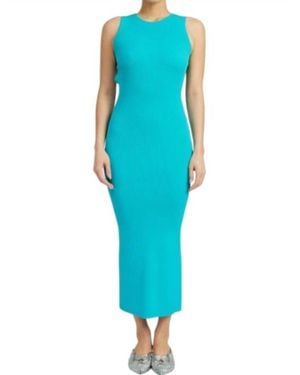 emory park Open Back Knit Maxi Dress - Blue