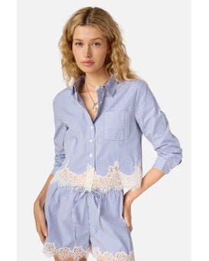 Cami NYC Luisa Cropped Button Down Shirt - Blue