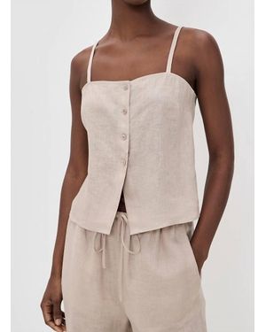 FRAME Linen Button Camisole - Natural