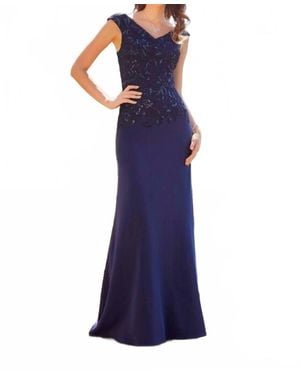 Mgny Lace Bodice V-Neck Dress - Purple