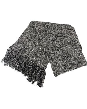 Missoni Fringe Wool Winter Scarf - Gray