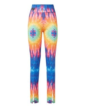 Philipp Plein Super High Waist Leggings Stones Tie Dye - Orange