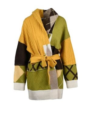 Ballantyne Wool Belted Cardigan - Yellow