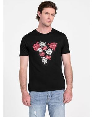 Guess Rauslyn Floral Logo Tee - Black