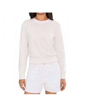 Lilla P Picot Edge Crewneck Sweater - White