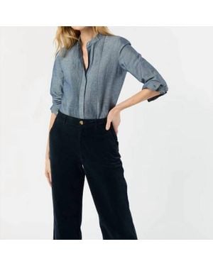 ANN MASHBURN Alden Button Front Shirt - Blue