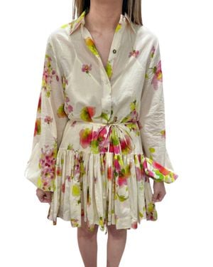 Karina Grimaldi Constance Print Mini Dress - White