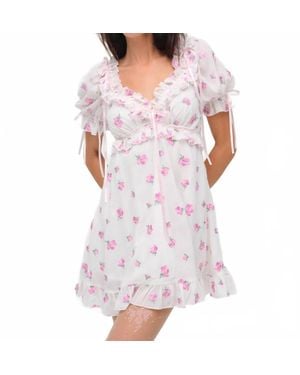 For Love & Lemons Fiona Floral Mini Dress - White