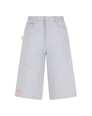 PDF Relaxed Fit Knee-Length Shorts - White