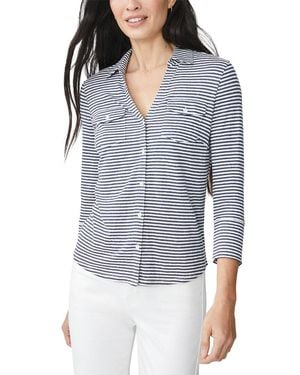 J.McLaughlin Linen-Blend Brynn Knit Top - Blue