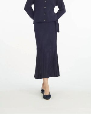 Draper James Luxe Pleated Maxi Skirt - Blue