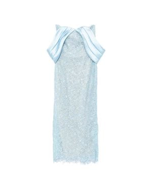 Saiid Kobeisy Midi Guipure Dress - Blue