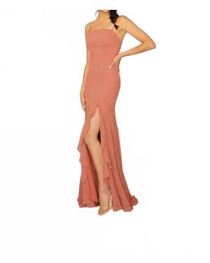 Mori Lee Chiffon Bridesmaid Dress With Slit - White