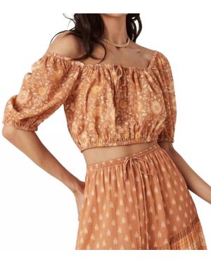 Spell Utopia Cropped Blouse - Brown