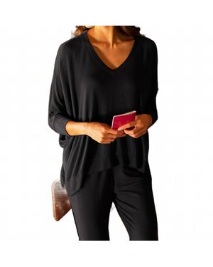 LVHR Sabina V Neck Top - Black