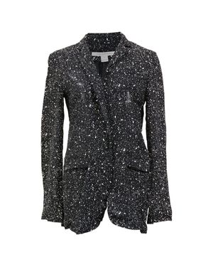 Diane von Furstenberg Galaxy Crepe Jacket Blazer - Black