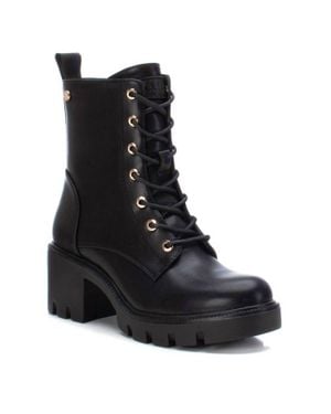 Xti Lace-Up Booties - Black