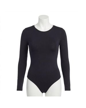 Spanx Scoop Neck Long Sleeve Bodysuit - Blue