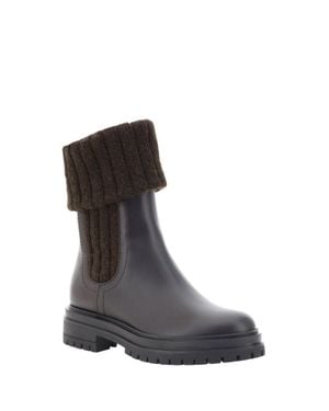 Gianvito Rossi Leather Ankle Boots - Black