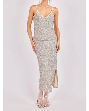 Sadie & Sage Luster Sequin Maxi Skirt - Metallic
