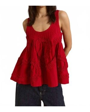 Damson Madder Stella Ruffle Cami Top - Red