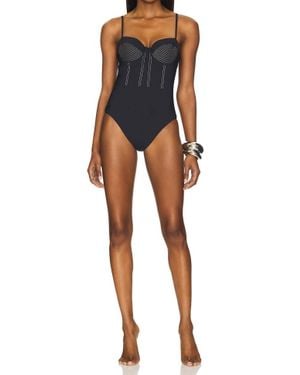 Jonathan Simkhai Beatrix Bustier One Piece Swimsuit - Blue