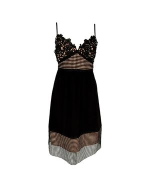 Theory Lace Trim Midi Dress - Black