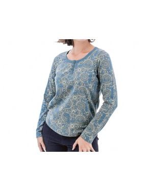 Old Ranch Skyla Henley Top - Blue