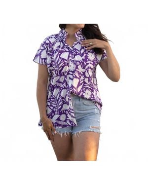 Layerz Clothing Walsh Short Sleeve Top - Purple